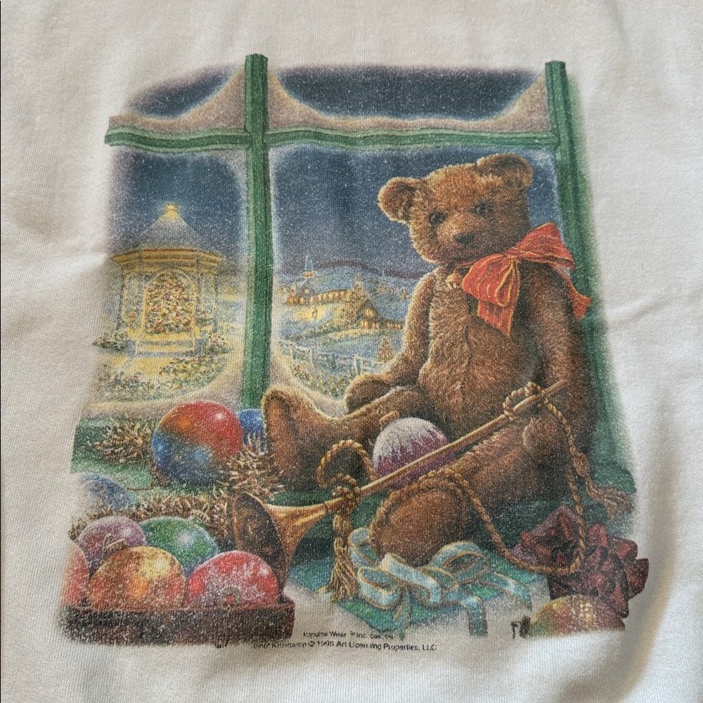 1996 Holiday Teddy Bear Vintage Christmas Crewneck Sweater - Picture 2 of 10
